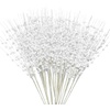 image:imageJoiedomi 24 Pcs Christmas Tree Berry Stem Silver Decorative Bead Sticks Glittery Twigs Picks Branches for Christmas Tree Small Vase Holiday Wedding Party 17 Inches SilverWhite