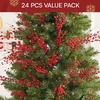 image:imageJoiedomi 24 Pcs Christmas Tree Berry Stem Silver Decorative Bead Sticks Glittery Twigs Picks Branches for Christmas Tree Small Vase Holiday Wedding Party 17 Inches SilverRed