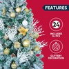 image:imageJoiedomi 24 Pcs Christmas Tree Berry Stem Silver Decorative Bead Sticks Glittery Twigs Picks Branches for Christmas Tree Small Vase Holiday Wedding Party 17 Inches SilverWhite
