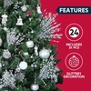 image:imageJoiedomi 24 Pcs Christmas Tree Berry Stem Silver Decorative Bead Sticks Glittery Twigs Picks Branches for Christmas Tree Small Vase Holiday Wedding Party 17 Inches SilverSilver
