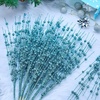 image:imageJoiedomi 24 Pcs Christmas Tree Berry Stem Silver Decorative Bead Sticks Glittery Twigs Picks Branches for Christmas Tree Small Vase Holiday Wedding Party 17 Inches SilverLight Blue