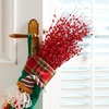 image:imageJoiedomi 24 Pcs Christmas Tree Berry Stem Silver Decorative Bead Sticks Glittery Twigs Picks Branches for Christmas Tree Small Vase Holiday Wedding Party 17 Inches SilverRed