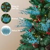 image:imageJoiedomi 24 Pcs Christmas Tree Berry Stem Silver Decorative Bead Sticks Glittery Twigs Picks Branches for Christmas Tree Small Vase Holiday Wedding Party 17 Inches SilverLight Blue