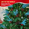 image:imageJoiedomi 24 Pcs Christmas Tree Berry Stem Silver Decorative Bead Sticks Glittery Twigs Picks Branches for Christmas Tree Small Vase Holiday Wedding Party 17 Inches SilverLight Blue