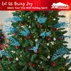 image:imageJoiedomi 24 Pcs Christmas Tree Berry Stem Silver Decorative Bead Sticks Glittery Twigs Picks Branches for Christmas Tree Small Vase Holiday Wedding Party 17 Inches SilverLight Blue