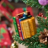 image:imageJoiedomi Christmas Book Glass Blown Mini Ornament Small Funny Mini Ornaments for Christmas Tree Decorations Book Stack Decorations for Xmas Gift Holiday Party Favor Party Supplies Indoor