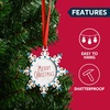 image:imageJoiedomi Christmas Photo Ornament Snowflake Tree Decoration Photo Frame Family Ornaments with Green Gems for Christmas Decorations House warmingsBlue