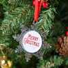 image:imageJoiedomi Christmas Photo Ornament Snowflake Tree Decoration Photo Frame Family Ornaments with Green Gems for Christmas Decorations House warmingsGreen