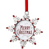 image:imageJoiedomi Christmas Photo Ornament Snowflake Tree Decoration Photo Frame Family Ornaments with Green Gems for Christmas Decorations House warmingsRed