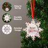 image:imageJoiedomi Christmas Photo Ornament Snowflake Tree Decoration Photo Frame Family Ornaments with Green Gems for Christmas Decorations House warmingsRed