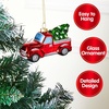 image:imageJoiedomi Red Truck with Tree Mini Christmas Ornaments Blown Glass Small Funny Ornament for Christmas Tree Hanging Decorations Indoor Xmas Party Favors Cute PresentsRed Truck