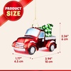 image:imageJoiedomi Red Truck with Tree Mini Christmas Ornaments Blown Glass Small Funny Ornament for Christmas Tree Hanging Decorations Indoor Xmas Party Favors Cute PresentsRed Truck