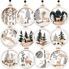 image:imageJOIEDOMI 12 Pcs Wooden Hanging Ornaments Christmas Reindeer Wooden Ornaments for IndoorOutdoor Holidays Party Decoration Tree Ornaments Events and Christmas