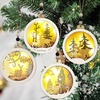 image:imageJOIEDOMI 4 Pcs LED Wooden Christmas Ornaments  Hanging Reindeer for IndoorOutdoor Holidays Party Decoration Tree Events and Christmas