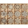 image:imageJOIEDOMI 60pcs Christmas Wooden Snowflake Hanging Ornaments Snowflakes Christmas Ornaments for Holidays Christmas Tree Decoration Christmas Party Holiday Decor