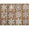 image:imageJOIEDOMI 96 Pcs Christmas Snowflake Decorations Ornaments Snowflakes Wood Slices Party Favors Blank Unfinished Wooden Xmas Hanging DIY Ornaments Christmas Tree Decorations Indoor Crafts