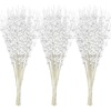 image:imageJoiedomi 24 Pcs Christmas Tree Berry Stem Silver Decorative Bead Sticks Glittery Twigs Picks Branches for Christmas Tree Small Vase Holiday Wedding Party 17 Inches SilverWhite