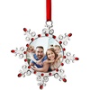 image:imageJoiedomi Christmas Photo Ornament Snowflake Tree Decoration Photo Frame Family Ornaments with Green Gems for Christmas Decorations House warmingsRed