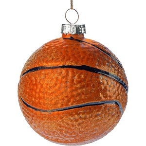 image:imageJoiedomi Christmas Basketball Glass Small Ornament Sports Ball Glass Blown Mini Ornament Boys Sports Decorations for Xmas Gift Holiday Party Favor Indoor DecorationBasketball