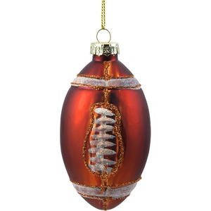 image:imageJoiedomi Christmas Football Glass Small Ornament Sports Ball Glass Blown Mini Ornament Boys Sports Decorations for Xmas Gift Holiday Party Favor Indoor DecorationAmerican Footbal