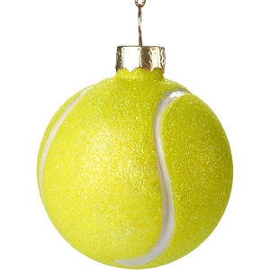 image:imageJoiedomi Christmas Football Glass Small Ornament Sports Ball Glass Blown Mini Ornament Boys Sports Decorations for Xmas Gift Holiday Party Favor Indoor DecorationTennis