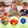 image:imageJOYIN 4 Pack Press to Spin Fidget Spinner Balls HighSpeed Sensory Desk Toys Quiet Pocket Size Stress Relief for Adults Kids Office Classroom Travel
