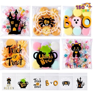 image:imageJOYIN 150 PCS Halloween Cellophane Treat Bags Self Adhesive Clear Cookie and Candy Bags for Kids Trick or Treating Small Goodie Gift Ziplock Bag Bulk for Halloween Party Favors Supplies in 6 Designs