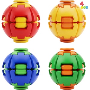 image:imageJOYIN 4 Pack Press to Spin Fidget Spinner Balls HighSpeed Sensory Desk Toys Quiet Pocket Size Stress Relief for Adults Kids Office Classroom Travel