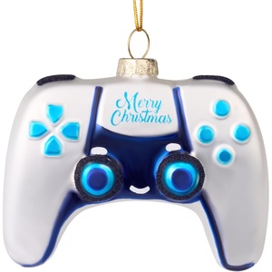 image:imageJoiedomi Mini Christmas White Video Game Controller Glass Small Ornament Blown Gamer Ornament Presents for Tree Hanging Ornaments Party Favor Indoor Christmas Decoration