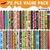 image:imageJOYIN 72 PCS Halloween Slap Bracelets for Kids Halloween Bracelets Bulk for Girls Boys Gifts Friendship Snap Bracelet for Halloween Party Favors Goodie Bag Fillers Classroom FavorsSpooky Night Mix