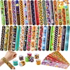 image:imageJOYIN 72 PCS Halloween Slap Bracelets for Kids Halloween Bracelets Bulk for Girls Boys Gifts Friendship Snap Bracelet for Halloween Party Favors Goodie Bag Fillers Classroom FavorsSpooky Night Mix