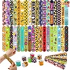image:imageJOYIN 72 PCS Halloween Slap Bracelets for Kids Halloween Bracelets Bulk for Girls Boys Gifts Friendship Snap Bracelet for Halloween Party Favors Goodie Bag Fillers Classroom FavorsSpooky Night Mix