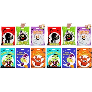 image:imageJOYIN 72 PCS Halloween Candy Bags for Trick or Treat Plastic Goodie Gift Bag with 6 Designed Characters for Kids Party Favors Treat Party Supplies72 Count Pack of 2