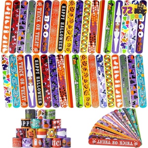 image:imageJOYIN 72 PCS Halloween Slap Bracelets for Kids Halloween Bracelets Bulk for Girls Boys Gifts Friendship Snap Bracelet for Halloween Party Favors Goodie Bag Fillers Classroom FavorsHalloween Party