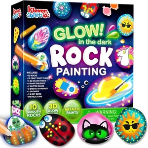 image:imageJOYIN Rock Painting Kit Glow in The Dark Rock Kit Arts and Crafts for Kids Ages 612 Art Supplies Toy Kids Craft Paint Kits Craft Supplies Birthday Party Gift ToyGlow in the Dark