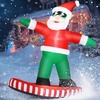 image:imageJOIEDOMI 6FT Tall Christmas Inflatables Outdoor Decorations Inflatable Snowboarding Santa Blow Up Yard Decoration with Buildin LED for Xmas Party Outdoor Yard Garden Lawn Decor