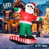 image:imageJOIEDOMI 6FT Tall Christmas Inflatables Outdoor Decorations Inflatable Snowboarding Santa Blow Up Yard Decoration with Buildin LED for Xmas Party Outdoor Yard Garden Lawn Decor