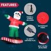 image:imageJOIEDOMI 6FT Tall Christmas Inflatables Outdoor Decorations Inflatable Snowboarding Santa Blow Up Yard Decoration with Buildin LED for Xmas Party Outdoor Yard Garden Lawn Decor