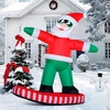 image:imageJOIEDOMI 6FT Tall Christmas Inflatables Outdoor Decorations Inflatable Snowboarding Santa Blow Up Yard Decoration with Buildin LED for Xmas Party Outdoor Yard Garden Lawn Decor