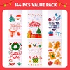 image:imageJOYIN 144 PCS Christmas Cellophane Candy Bags Holiday Treat Goody Cookie Bags with Ribbon Ties for Festivals Presents Party Supplies Xmas Candy Gift 11 x 5 inchesRed Green