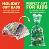 image:imageJOYIN 144 PCS Christmas Cellophane Candy Bags Holiday Treat Goody Cookie Bags with Ribbon Ties for Festivals Presents Party Supplies Xmas Candy Gift 11 x 5 inchesRed Blue  Green