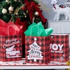 image:imageJOYIN 18 PCS Christmas White Kraft Bags with Handles Red and Black Present Holiday Paper Gift Bags for Classroom Party Favors Wrapping Presents Holiday Wedding Gift Decor 10 x 8 x 44