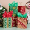 image:imageJOYIN 24 Christmas Kraft Gift Bags for Classrooms and Party Favors Holiday Goody Gift Bags for Xmas Present Wrapping Christmas Decorations Party Supplies Decor 102 x 42 x 63 Red Green