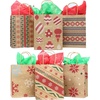 image:imageJOYIN 24 Christmas Kraft Gift Bags for Classrooms and Party Favors Holiday Goody Gift Bags for Xmas Present Wrapping Christmas Decorations Party Supplies Decor 102 x 42 x 63 Brown
