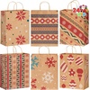 image:imageJOYIN 24 Christmas Kraft Gift Bags for Classrooms and Party Favors Holiday Goody Gift Bags for Xmas Present Wrapping Christmas Decorations Party Supplies Decor 102 x 42 x 63 Brown