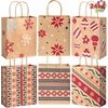 image:imageJOYIN 24 Christmas Kraft Gift Bags for Classrooms and Party Favors Holiday Goody Gift Bags for Xmas Present Wrapping Christmas Decorations Party Supplies Decor 102 x 42 x 63 Brown