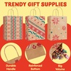 image:imageJOYIN 24 Christmas Kraft Gift Bags for Classrooms and Party Favors Holiday Goody Gift Bags for Xmas Present Wrapping Christmas Decorations Party Supplies Decor 102 x 42 x 63 Brown