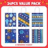 image:imageJOYIN 24 Christmas Kraft Gift Bags for Classrooms and Party Favors Holiday Goody Gift Bags for Xmas Present Wrapping Christmas Decorations Party Supplies Decor 102 x 42 x 63 Blue