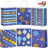 image:imageJOYIN 24 Christmas Kraft Gift Bags for Classrooms and Party Favors Holiday Goody Gift Bags for Xmas Present Wrapping Christmas Decorations Party Supplies Decor 102 x 42 x 63 Blue