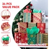 image:imageJOYIN 24 Christmas Kraft Gift Bags for Classrooms and Party Favors Holiday Goody Gift Bags for Xmas Present Wrapping Christmas Decorations Party Supplies Decor 102 x 42 x 63 Red Green